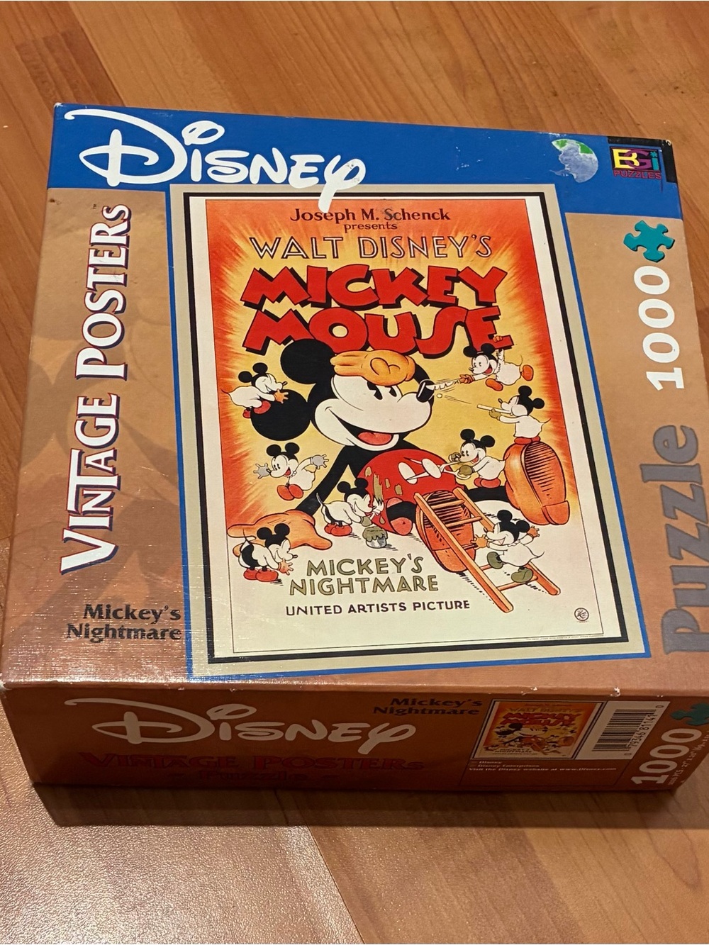 Disney Mickey Mouse Vintage Posters Puzzle - Orange, Blue, Cream